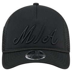 MLB Miami Marlins New Era City Initial 9FORTY A-Frame M-Crown Adjustable Trucker Hat