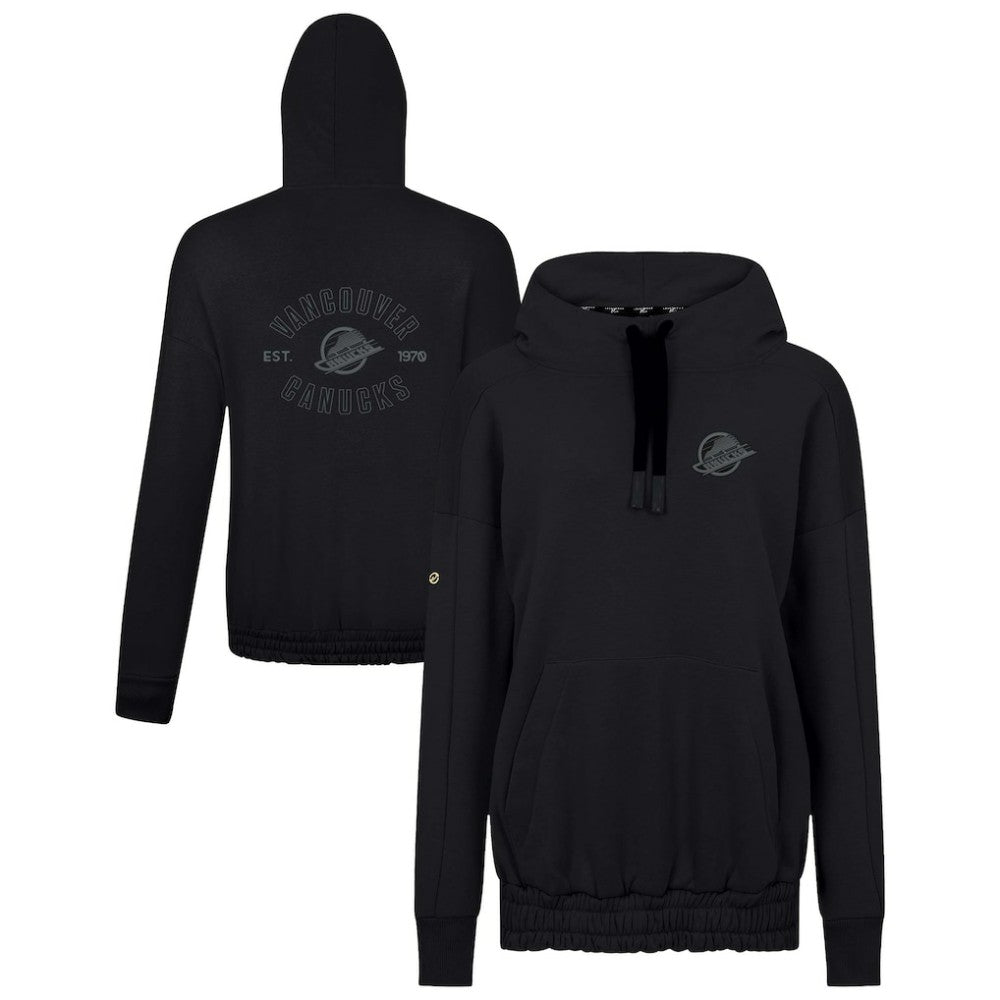 NHL Black Vancouver Canucks Levelwear Women's Waterfall Nightfall Pullover Hoodie