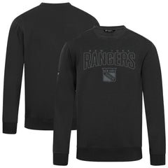 NHL Black New York Rangers Levelwear Zane Darkmoon Pullover Sweatshirt