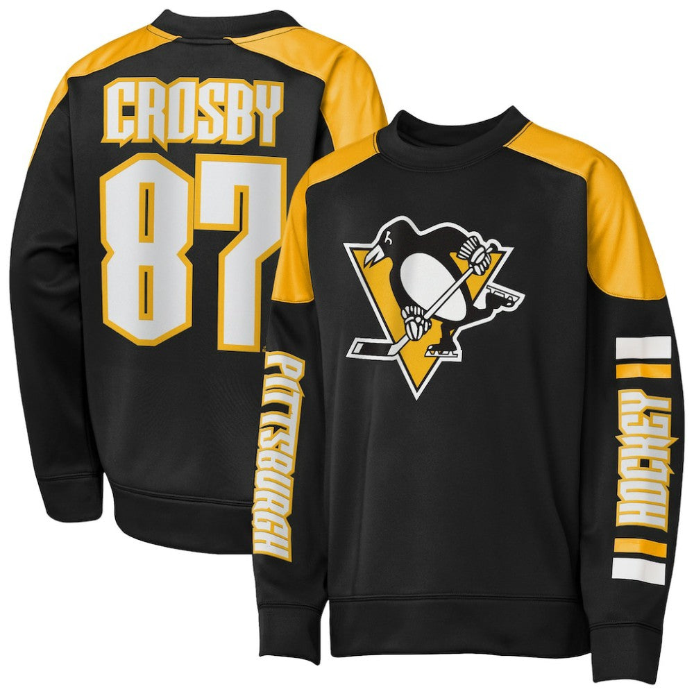 NHL Black Sidney Crosby Pittsburgh Penguins Outerstuff Youth Best Defense Name & Number Crewneck Sweatshirt