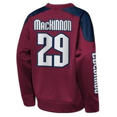 NHL Burgundy Nathan MacKinnon Colorado Avalanche Outerstuff Youth Best Defense Name & Number Crewneck Sweatshirt