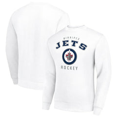 NHL White Winnipeg Jets Men's Starter Team Logo Fleece Pullover Sweatshirt