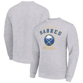 NHL Heather Gray Buffalo Sabres Men's Starter Team Logo Fleece Pullover Sweatshirt