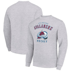 NHL Heather Gray Colorado Avalanche Men's Starter Team Logo Fleece Pullover Sweatshirt
