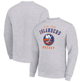NHL Heather Gray New York Islanders Men's Starter Team Logo Fleece Pullover Sweatshirt