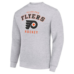 NHL Heather Gray Philadelphia Flyers Men's Starter Team Logo Fleece Pullover Sweatshirt