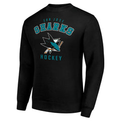NHL Black San Jose Sharks Men's Starter Team Logo Fleece Pullover Sweatshirt