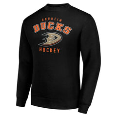 NHL Black Anaheim Ducks Men's Starter Team Logo Fleece Pullover Sweatshirt