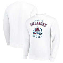 NHL White Colorado Avalanche Men's Starter Team Logo Fleece Pullover Sweatshirt