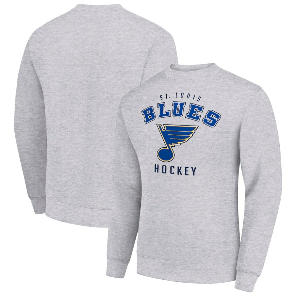 NHL Heather Gray St. Louis Blues Men's Starter Team Logo Fleece Pullover Sweatshirt
