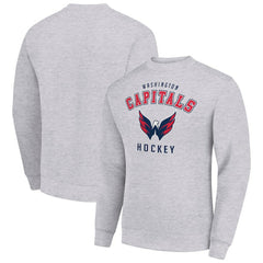 NHL Heather Gray Washington Capitals Men's Starter Team Logo Fleece Pullover Sweatshirt