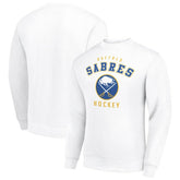 NHL White Buffalo Sabres Men's Starter Team Logo Fleece Pullover Sweatshirt