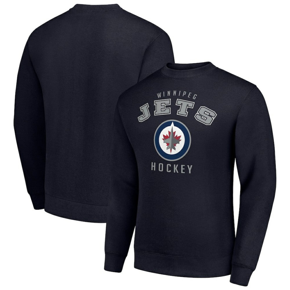 NHL Navy Winnipeg Jets Men's Starter Team Logo Fleece Pullover Sweatshirt