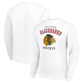 NHL White Chicago Blackhawks Men's Starter Team Logo Fleece Pullover Sweatshirt