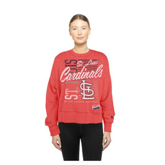 MLB St. Louis Cardinals New Era Women's Boxy Mineral Wash Dolmen Sleeve Cropped Sweatshirt