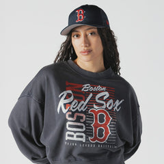 MLB Boston Red Sox New Era Women's Boxy Mineral Wash Dolmen Sleeve Cropped Sweatshirt