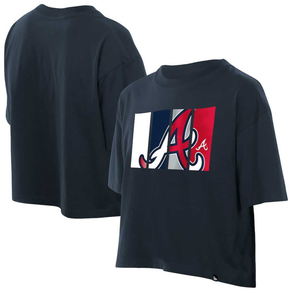 MLB Atlanta Braves New Era Women's Boxy Foil Logo T-Shirt