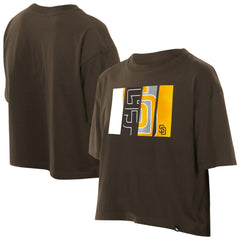 MLB San Diego Padres New Era Women's Boxy Foil Logo T-Shirt