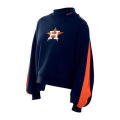MLB Houston Astros New Era Women's Mock Neck Balloon Sleeve Sweatshirt