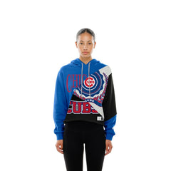 MLB Chicago Cubs New Era Women's Upcycled Color Block Cropped Boxy Hoodie