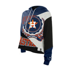 MLB Houston Astros New Era Women's Upcycled Color Block Cropped Boxy Hoodie
