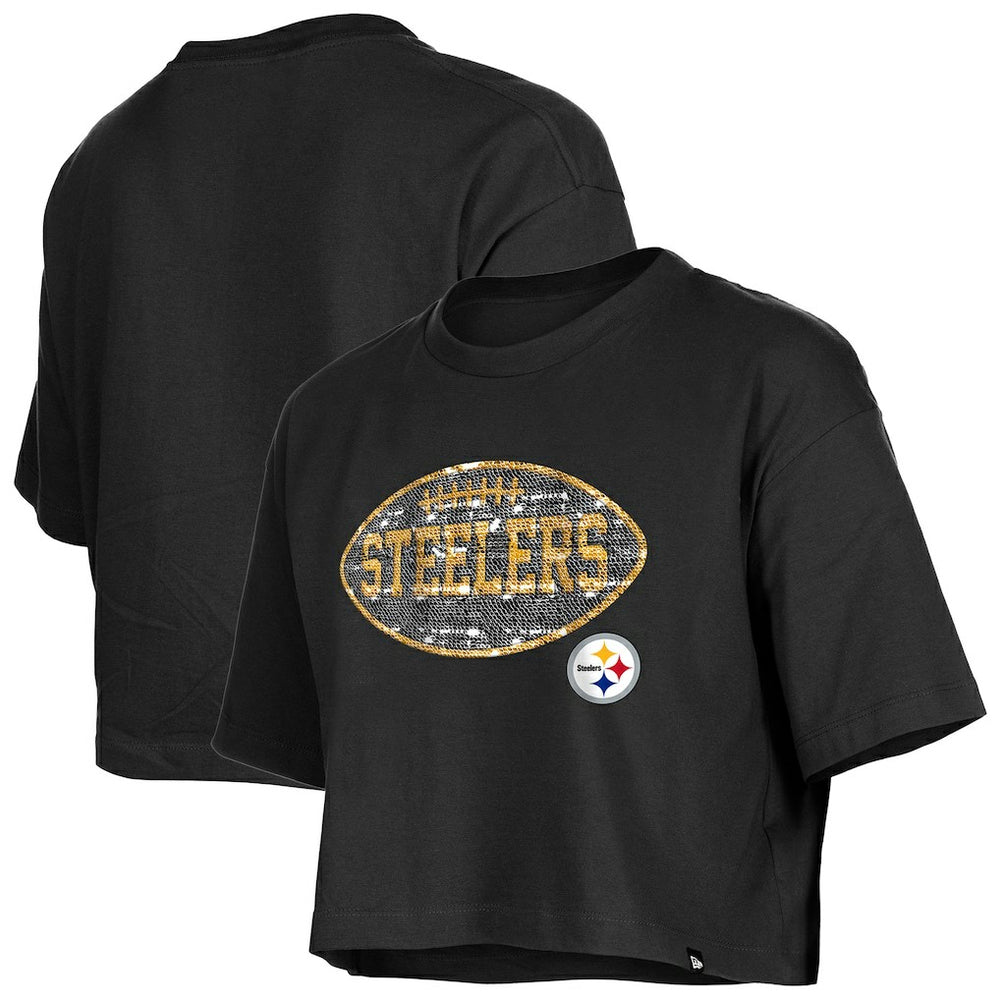 Girl's Flip Sequin Boxy T-Shirt - Pittsburgh Steelers