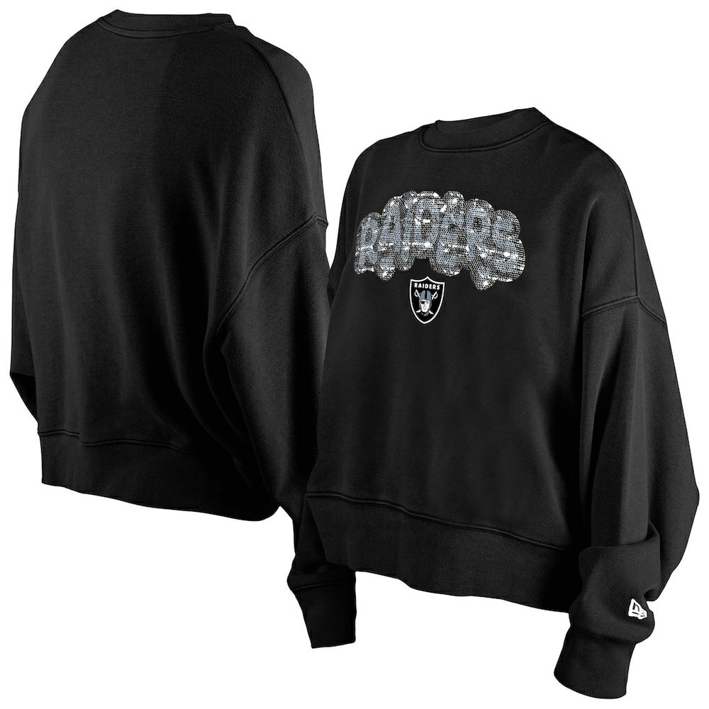 Girl's Flip Sequin Sweatshirt - Las Vegas Raiders