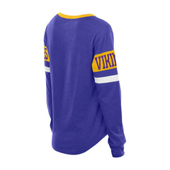 Women's Throwback Lace-Up Long-Sleeve T-Shirt - Minnesota Vikings