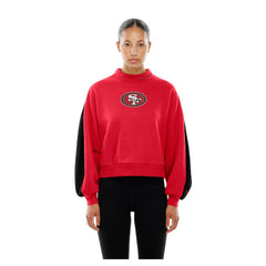 Women's Sport Night Mock Neck Balloon Sleeve Pullover Sweatshirt - San Francisco 49ers