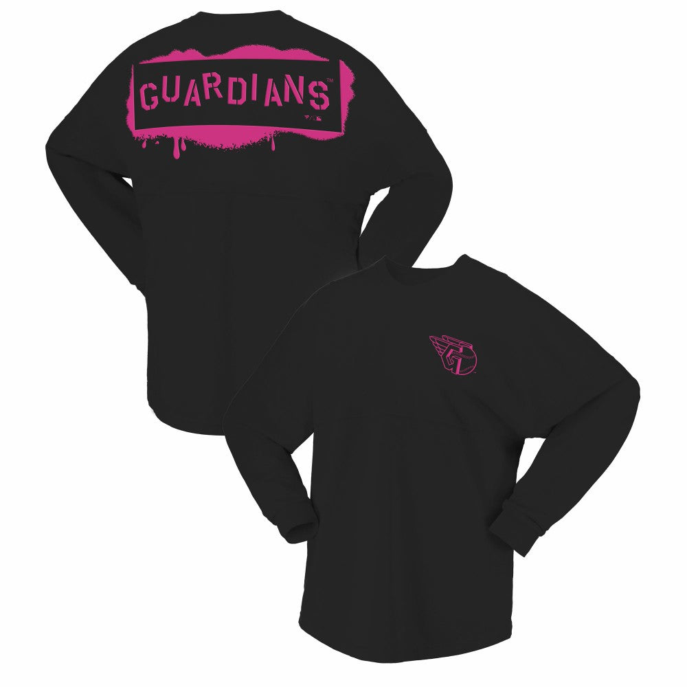 MLB Cleveland Guardians Fanatics Women's Neon Jersey Long Sleeve T-Shirt