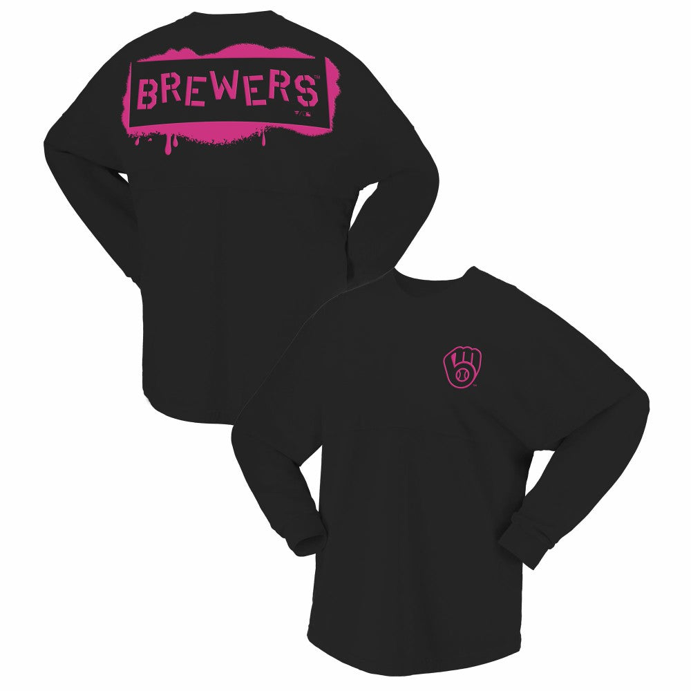 MLB Milwaukee Brewers Fanatics Women's Neon Jersey Long Sleeve T-Shirt