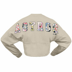 MLB Houston Astros Fanatics Women's Floral Preppy Cropped Long Sleeve T-Shirt