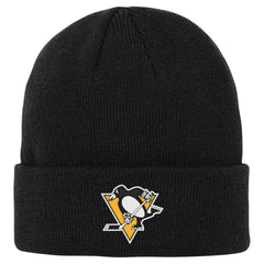 NHL Black Pittsburgh Penguins Outerstuff Youth 2.0 Essential Cuffed Knit Hat