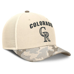 MLB Colorado Rockies Nike Camo Natural Pack Rise Adjustable Trucker Hat