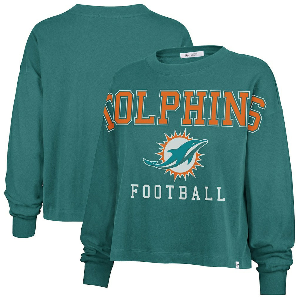 '47 Women's Outreach City Oversized Long Sleeve T-Shirt - Miami Dolphins