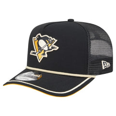 NHL Black Pittsburgh Penguins New Era Vintage Team Rope A-Frame 9FIFTY Snapback Hat