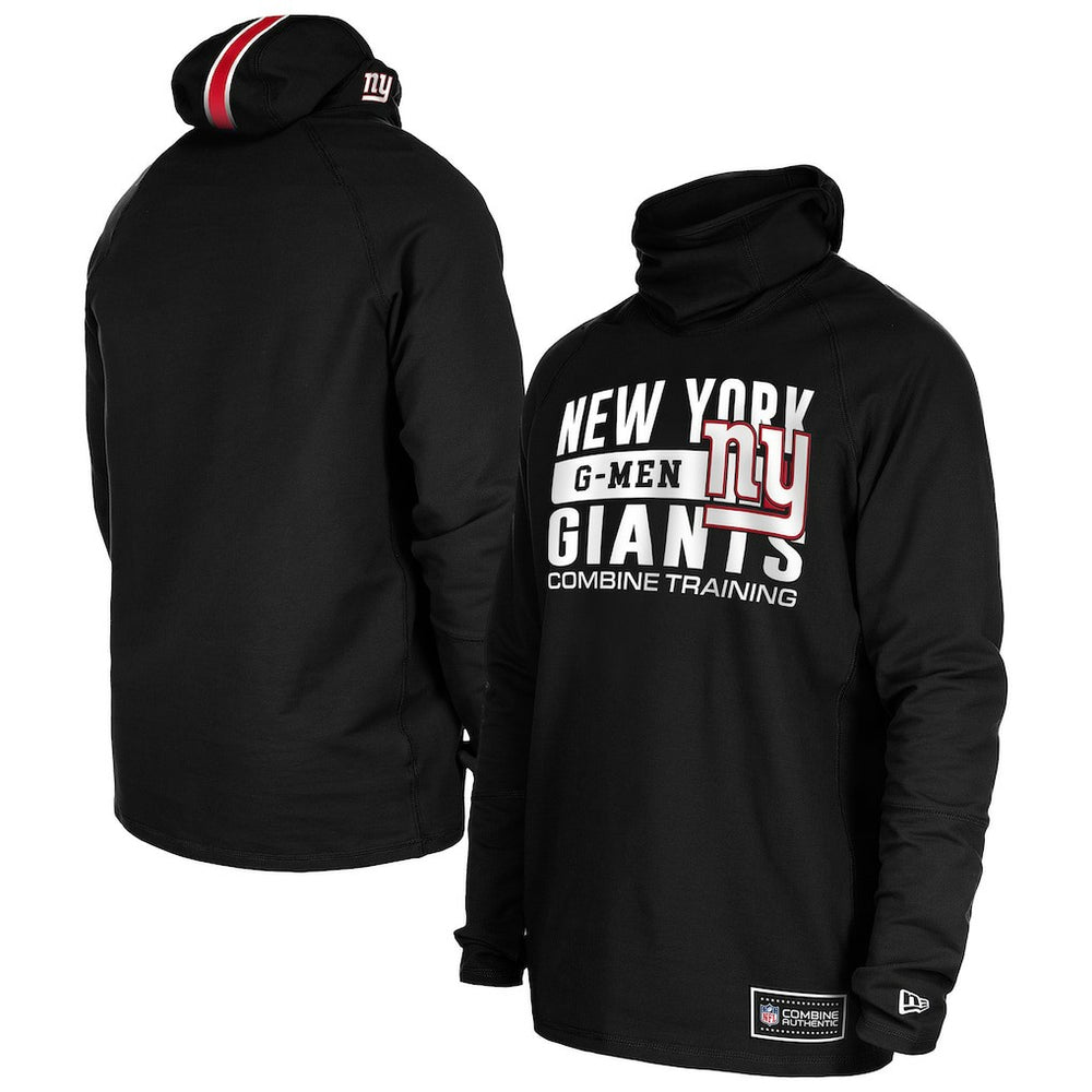 Functional Fandom Balaclava Helmet Stripe Tri-Blend Hoodie - New York Giants