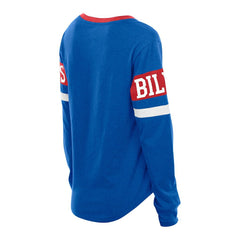 Women's Plus Size Throwback Lace-Up Long Sleeve T-Shirt - Buffalo Bills