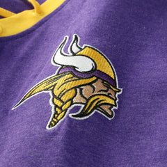 Women's Plus Size Throwback Lace-Up Long Sleeve T-Shirt - Minnesota Vikings