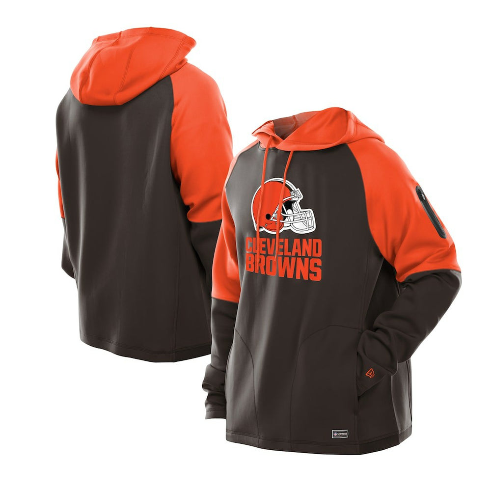 Combine Authentic Color Block Raglan Pullover Hoodie - Cleveland Browns