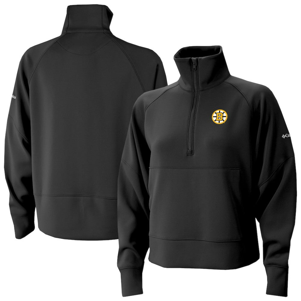 NHL Black Boston Bruins Columbia Women's Wickhams Hills Raglan Omni-Wick Half-Zip Pullover