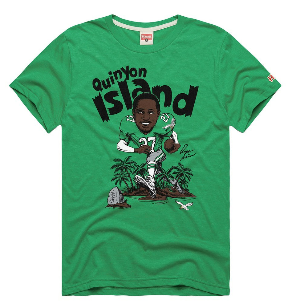 Quinyon Mitchell Homage Unisex Caricature Player Tri-Blend T-Shirt - Philadelphia Eagles