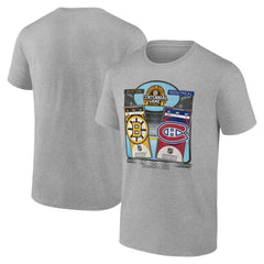 NHL Heather Gray Boston Bruins vs. Montreal Canadiens Centennial Game Matchup T-Shirt