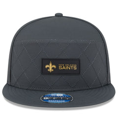 2025 Sideline Cold Weather Split Panel 9FIFTY Snapback Hat - New Orleans Saints