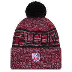 2025 Sideline Cold Weather Cuffed Knit Hat with Pom - Atlanta Falcons