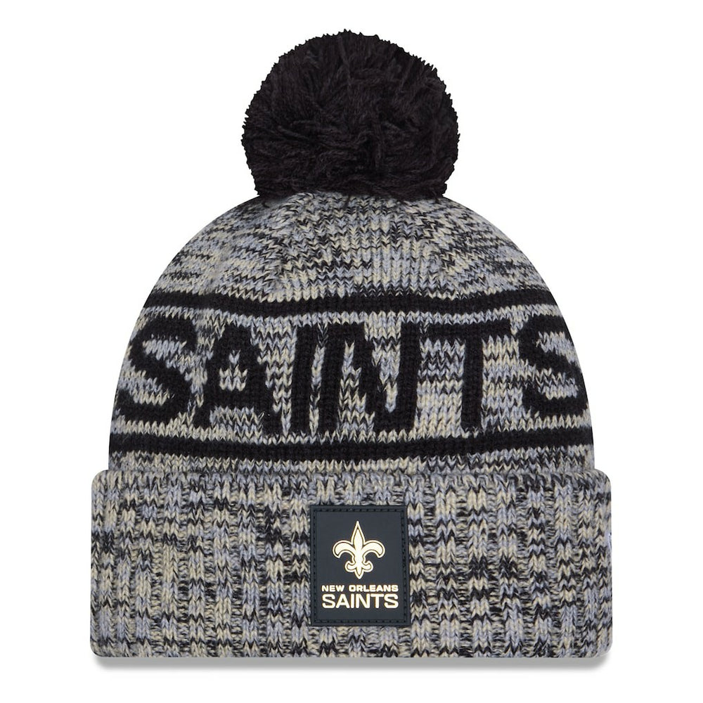 2025 Sideline Cold Weather Cuffed Knit Hat with Pom - New Orleans Saints
