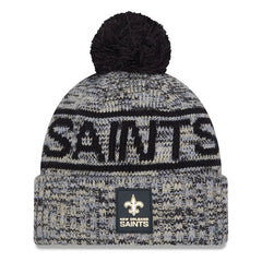 2025 Sideline Cold Weather Cuffed Knit Hat with Pom - New Orleans Saints