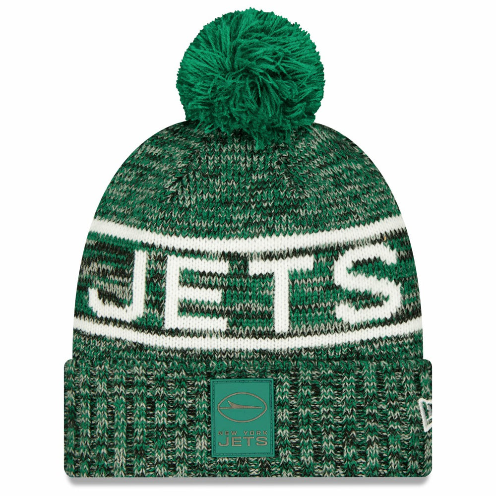 2025 Sideline Cold Weather Cuffed Knit Hat with Pom - New York Jets