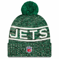 2025 Sideline Cold Weather Cuffed Knit Hat with Pom - New York Jets