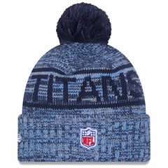 2025 Sideline Cold Weather Cuffed Knit Hat with Pom - Tennessee Titans
